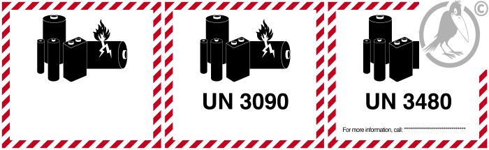 Kennzeichen für Lithiumbatterien