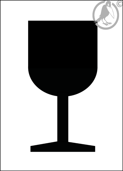 Abfertigungskennzeichen Vorsicht Glas / Vorsicht zerbrechlich