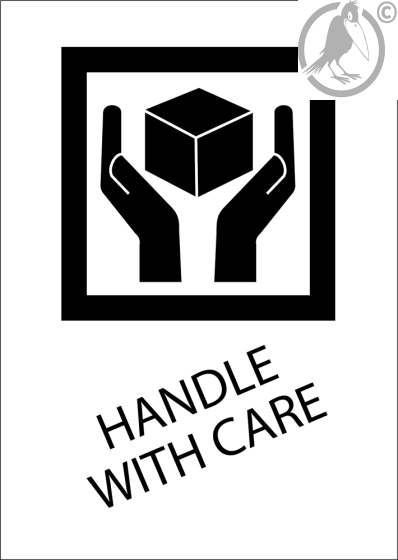 HANDLE WITH CARE AUFKLEBER (Transportaufkleber)