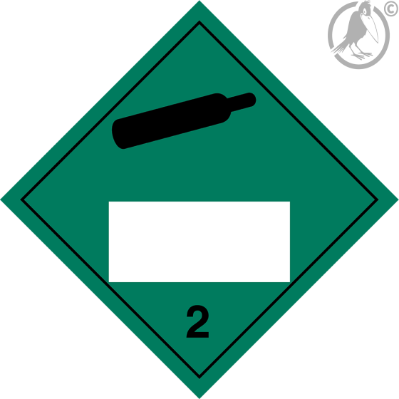 Gefahrgutaufkleber Klasse 2.2 Non flammable – non toxic gas mit Eindruck - 250 x 250 mm