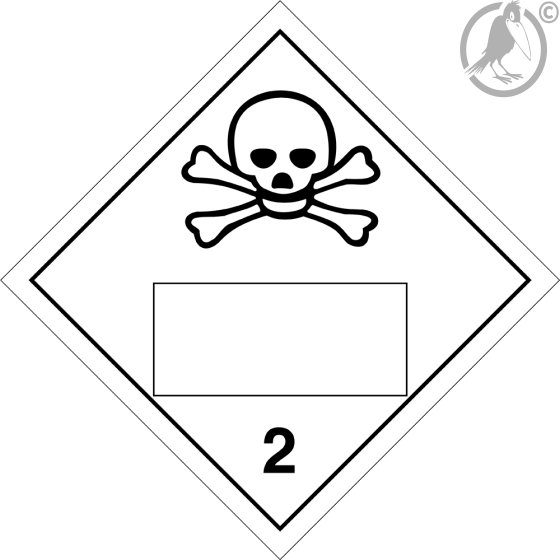 Gefahrgutaufkleber Klasse 2.3 TOXIC GAS mit Eindruck - 300 x 300 mm