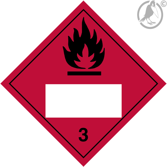 Gefahrgutaufkleber Klasse 3 FLAMMABLE LIQUID mit Eindruck - 300 x 300 mm