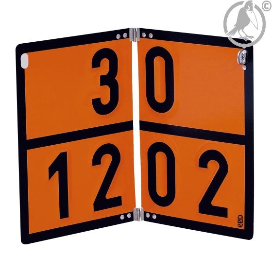 Gefahrguttafel Einzifferntafel mit Wunschziffer, klappbar, Stahlblech verzinkt, 400 x 300 mm