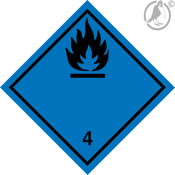 Gefahrgutaufkleber Klasse 4.3 DANGEROUS WHEN WET "ohne Text"