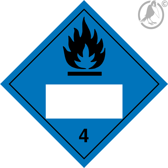 Gefahrgutaufkleber Klasse 4.3 DANGEROUS WHEN WET mit Eindruck - 300 x 300 mm