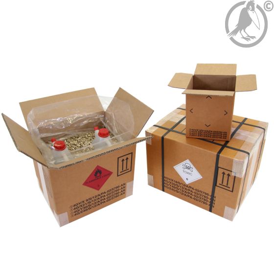 Gefahrgutkarton 1-wellig, Inhalt 6 l, braun Qualität 1.5 | "Preis auf Anfrage"