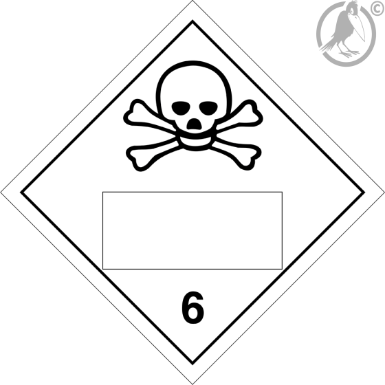 Gefahrgutaufkleber Klasse 6.1 TOXIC mit Eindruck - 250 x 250 mm