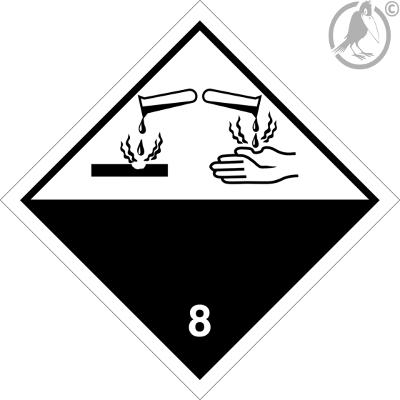 Gefahrgutaufkleber Klasse 8 CORROSIVE "ohne Text"