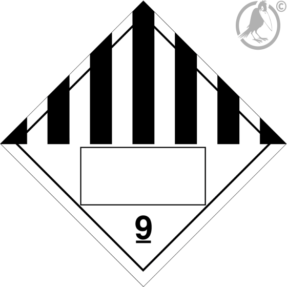 Gefahrgutaufkleber Klasse 9 MISCELLANEOUS mit Eindruck - 300 x 300 mm
