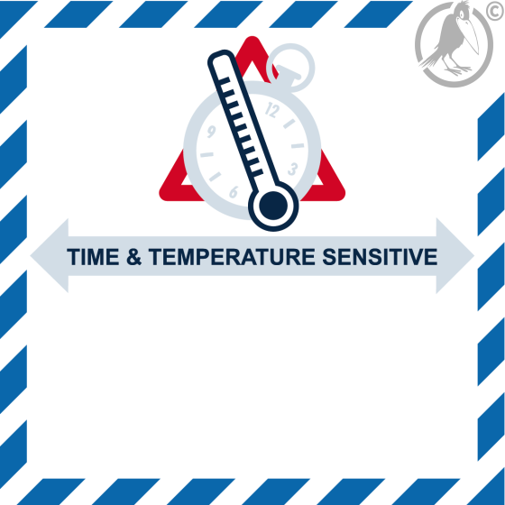 Time and Temperature Sensitive for Healthcare Aufkleber (Transportetikett)