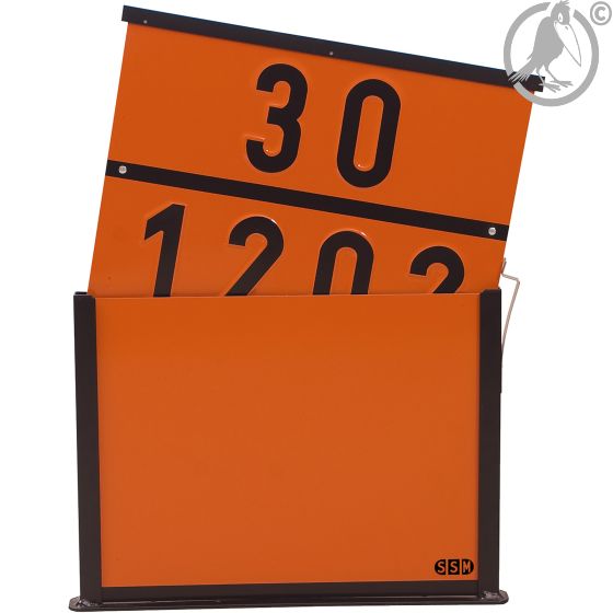 Warntafel für Heizöl, Diesel und Benzin, Rahmen und passende Gefahrguttafeln, verzinktes Stahlblech, 400 x 300mm