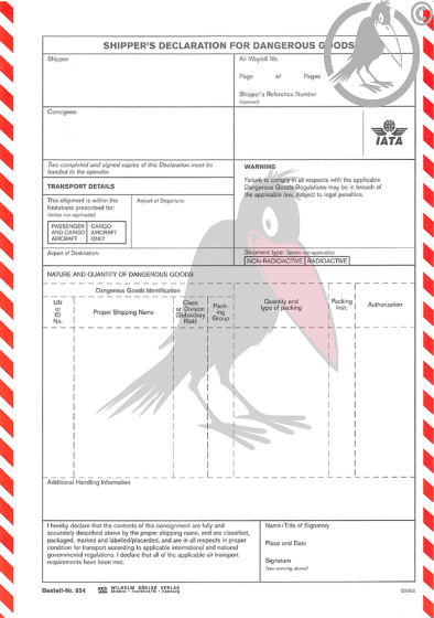 SHIPPER´S DECLARATION FOR DANGEROUS GOODS