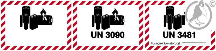 Kennzeichen für Lithiumbatterien (kleinere Version)