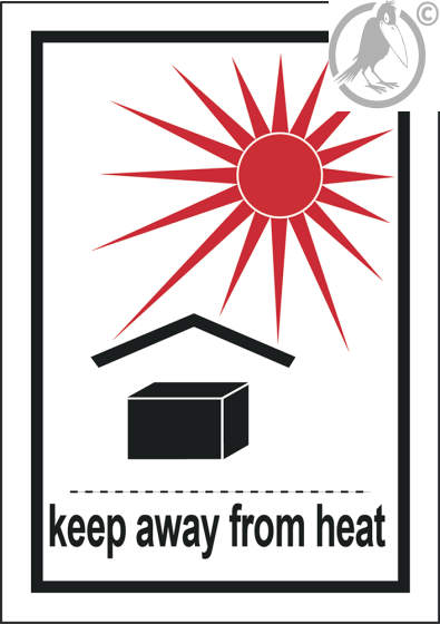 Keep Away From Heat Aufkleber (Transportetikett)