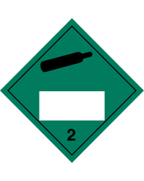 Gefahrgutaufkleber Klasse 2.2 Non flammable – non toxic gas mit Eindruck - 250 x 250 mm