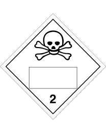 Gefahrgutaufkleber Klasse 2.3 TOXIC GAS mit Eindruck - 300 x 300 mm