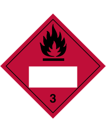 Gefahrgutaufkleber Klasse 3 FLAMMABLE LIQUID mit Eindruck - 300 x 300 mm
