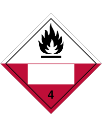 Gefahrgutaufkleber Klasse 4.2 SPONTANEOUSLY COMBUSTIBLE mit Eindruck - 250 x 250 mm