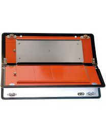 Komplettsystem: Zifferntafel für Tankfahrzeuge, klappbar, mit Ziffern und Befestigung, aus Edelstahl (V2A), 400 x 300 mm