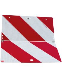 Klappbare Parkwarntafel Typ 2 linksweisend für Fahrzeug hinten gem. § 51c StVZO, aus Aluminium, 423 x 423 mm