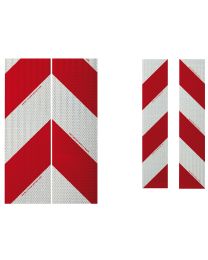 Containerwarnmarkierung 3M, Reflexfolie RA2, 8 Zuschnitte (4 x linksweisend, 4 x rechtsweisend), 705 x 141 mm