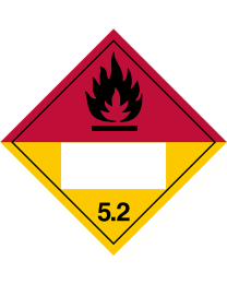 Gefahrgutaufkleber Klasse 5.2 ORGANIC PEROXIDE mit Eindruck - 300 x 300 mm