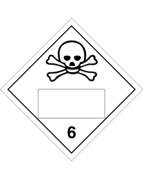 Gefahrgutaufkleber Klasse 6.1 TOXIC mit Eindruck - 250 x 250 mm