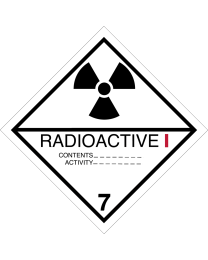 Gefahrgutaufkleber Klasse 7.A RADIOACTIVE I