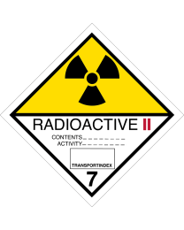 Gefahrgutaufkleber Klasse 7.B RADIOACTIVE II
