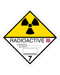 Gefahrgutaufkleber Klasse 7.C RADIOACTIVE III