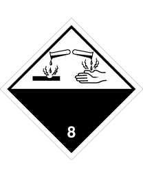 Gefahrgutaufkleber Klasse 8 CORROSIVE "ohne Text"