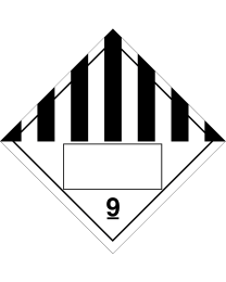 Gefahrgutaufkleber Klasse 9 MISCELLANEOUS mit Eindruck - 250 x 250 mm