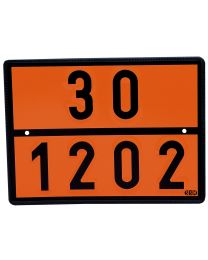 Gefahrguttafel Warntafel ADR 30/1202 für Heizöl und Diesel, starr, Stahlblech verzinkt, 400 x 300 mm