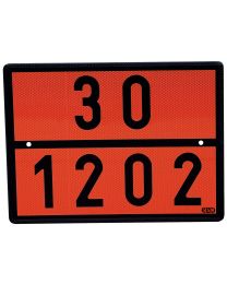 Gefahrguttafel Warntafel ADR 30/1202 für Heizöl und Diesel, Reflexfolie RA3 (fluoreszierend und reflektierend), Stahlblech verzinkt, 400 x 300 mm