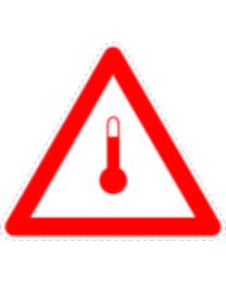 Kennzeichen für erwärmte Stoffe