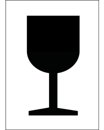 Abfertigungskennzeichen Vorsicht Glas / Vorsicht zerbrechlich