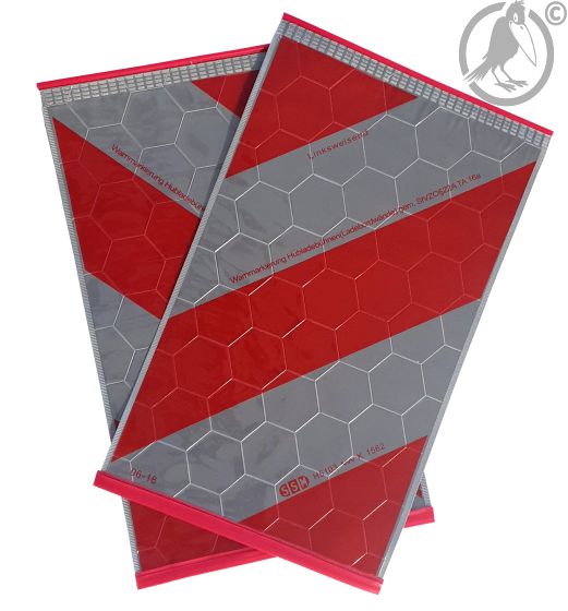 Satz Warnmarkierungen für Ladebordwände, je 1 x rechts-/linksweisend, 440 x 260 mm