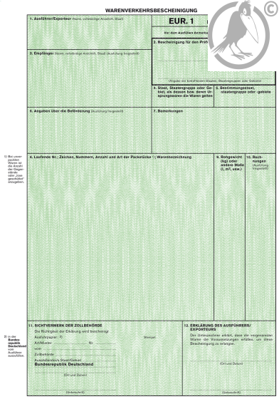 Warenverkehrsbescheinigung (deutsch)